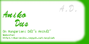 aniko dus business card